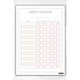 Ficksy Alışkanlık Takibi - Habit Tracker - A4 Ebat - 30 Yaprak - Günlük Haftalık Planlayıcı - Planner