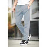 Fico Dalgıç Scuba Kumaş Slim Fit Dikiş Detaylı Düz Paça Eşofman Altı - Gri - 2XL