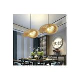 Fico Home Bamboo Avize Hasır Avize 1.Sınıf Kalite 400Mm Çap Naturel Ferahlık Katar
