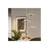 Fico Home Luxury Exclusive Üçlü Yuvarlak Sarkıt Led Avize Jellyfish Gold Sarı Ledli Avize