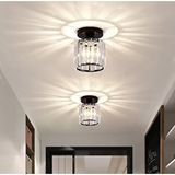 Fico Home Modern Luxury Plafonyer Tavan Kristal Taşlı Avize Hol Antre Avize Siyah