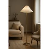 Fico Home Modern Maslak Lambader Metal Gövde Eskitme Gold Sarı Umbrella Pileli Abajur
