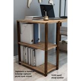 Fida Furniture Atlantik Çam 4 Raflı Ahşap Çalışma Masası Kitaplıklı Bilgisayar ve Ders Masası - 120 x 56 x 72 cm