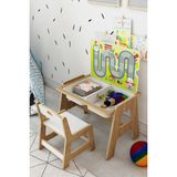 Fida Furniture Montessori Çocuk Masa Sandalye Seti 2-6 Yaş Ahşap Etkinlik ve Çalışma Masası Takımı
