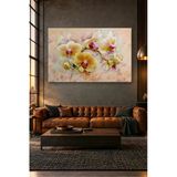 Fida Pastel Fonda Sarı Orkide Dalı Canvas Tablo