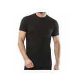 Fidan Erkek Sıfır Yaka Fanila, Kısa Kollu,%100 Pamuk, Siyah, 2XL Beden