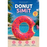 Fidan oyuncak Donut Çocuk Yüzme Simidi 65 cm Havuz Ve Deniz Simiti 6-9 Yaş Şişme Yüzme Oyuncağı