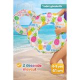 Fidan oyuncak INTEX Premium Çocuk Deniz Simidi – 61 cm Tropikal Desenli, Dayanıklı PVC, 6–9 Yaş