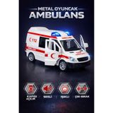 Fidan oyuncak Işıklı ve Sesli Metal Ambulans – Açılır Kapılar, Gerçekçi Tasarım