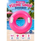 Fidan oyuncak Neon Tutmalı Yüzme Simidi 76 cm Çocuk Deniz ve Havuz Simidi PVC Şişme Yüzme Simidi Çift Kulplu