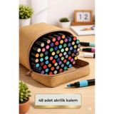 Fidanx Akrilik Kalem Seti Profesyonel Marker Boya Kalem Seti 48 Renk