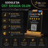 Fidata Google Işletme Yorum ve Puanlama Kartı - 5 Yıldız Yorum Toplar - Google Yorum Artırma Kartı Nfc ve Qr Kod Özellikli