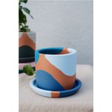 fidayy Terracotta Saksi Mavinin Tonları Minik 9.5x8cm