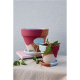 fidayy Terracotta Toprak Saksı Vişne Mavi 2li Set