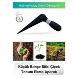 #Fide Küçük Bahçe Bitki Çiçek Tohum Ekim Manuel Fide Dikme Aparatı Siyah Saplı Dayanıklı Toprak Deli