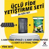 Fide Viyolü Viyol Tepsisi Ithal Torf Üçlü Set Fide Yetiştirme Seti Seçim Yapınız