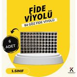 Fidelik Viyol 84 Göz Fide Viyolü Fide Altlığı Tohum Yetiştirme Kabı (Adetseçiniz) - 6 ADET - Siyah