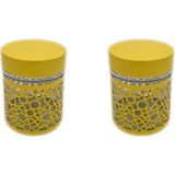 Fidex Home 2'li Renkli Cam Kavanoz Saklama Kabı 250ML Sarı - 250 ml - 2 Adet