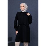 FİDEY APOLETLİ KETEN TESETTÜR TUNİK