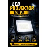 FIDUCIA 100W Yüksek Performanslı LED Projektör IP66 6000K Beyaz Işık 220V Dış Mekan Aydınlatma