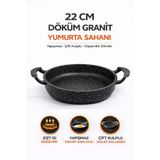 FIDUCIA 22 CM Döküm Yumurta Sahanı Granit Kaplama Çift Kulplu Yapışmaz Tava