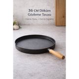 FIDUCIA Derin Gözleme Tavası 36 Cm Döküm Granit Kaplama Büyük Boy Sac Tava