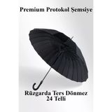 FIDUCIA Protokol 24 Telli Fiber Şemsiye Ters Dönmez 120 Cm