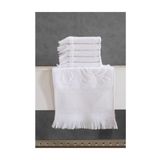Fiesta 30 X 50 Etamın Jakarlı Sacaklı Soft Havlu 12'lı - Beyaz - Standart