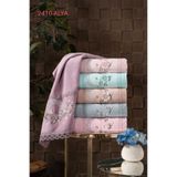 Fiesta Alya Kadife 3d Nakışlı %100 Bukle Renkli 6 Adet Mutfak Havlusu Seti (30X50 CM)