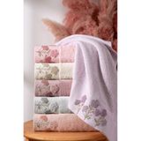 Fiesta Bambu 50x90 cm Süzine Nakışlı 6 lı PVC Kutulu %70 BAMBU %30 PAMUK El Yüz Havlusu