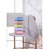 Fiesta Fiyonk Renkli %100 Pamuklu Deluxe Bukle Jakarlı 50X90 6 Lı El Yüz Havlusu - 50 x 90 cm - Turkuaz - Yeşil - Mavi