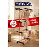 Fiesta FS-401 AirOn 3 Katlı Tekerli XL EXTRA GENİŞ EXTRA BÜYÜK Çamaşır Kurutmalık - Kahverengi
