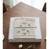 Fiesta Ilgın Süzene Bambu Bürümcük Analı Kızlı Havlu Seti (1 Adet 30X50 cm ve 1 Adet 50X90 cm ) %70 Bambu %30 Pamuk - Kahve - 50 x 90 cm