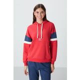 Fiesta Kompakt Pamuklu Kalın Pürüzsüz Dokulu Kapüşonlu Oversize Fit Kadın Sweatshirt - 97290