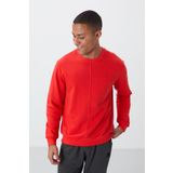 Fiesta Kompakt Pamuklu Kalın Pürüzsüz Dokulu O Yaka Standart Fit Erkek Sweatshirt -88405