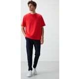 Fiesta - Lacivert Pamuklu Kalın Yumuşak Dokulu Oversize Fit Basic Erkek Eşofman Takım - 85251