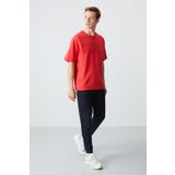 Fiesta Lacivert Pamuklu Kalın Yumuşak Dokulu Oversize Fit Basic Erkek Eşofman Takım - 85261