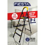 Fiesta Nova 3+1 Metal Basamaklı EXTRA GÜÇLÜ Özel Tasarım Pratik Merdiven