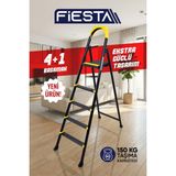 Fiesta Nova 4+1 Metal Basamaklı EXTRA GÜÇLÜ Özel Tasarım Pratik Merdiven - Sarı - Siyah