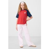 Fiesta O Yaka Pamuklu Baskılı Oversize Fit Kız Çocuk T-Shirt - 75179