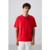 Fiesta Pamuklu Kalın Yumuşak Dokulu Oversize Fit Basic Erkek T-Shirt - 88349