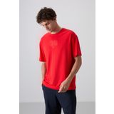 Fiesta Pamuklu Kalın Yumuşak Dokulu Oversize Fit Baskılı Erkek T-Shirt - 88333