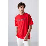Fiesta Pamuklu Kalın Yumuşak Dokulu Oversize Fit Baskılı Erkek T-Shirt - 88345