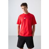 Fiesta Pamuklu Kalın Yumuşak Dokulu Oversize Fit Baskılı Erkek T-Shirt - 88350