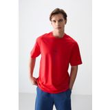 Fiesta Pamuklu Kalın Yumuşak Dokulu Oversize Fit Baskılı Erkek T-Shirt - 88373