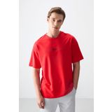 Fiesta Pamuklu Kalın Yumuşak Dokulu Oversize Fit Baskılı Erkek T-Shirt - 88374