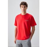 Fiesta Pamuklu Kalın Yumuşak Dokulu Oversize Fit Baskılı Erkek T-Shirt - 88375