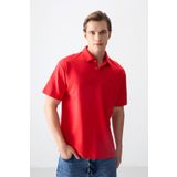 Fiesta Pamuklu Kalın Yumuşak Dokulu Polo Yaka Oversize Fit Basic Erkek T- Shirt - 88382