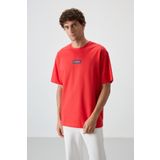 Fiesta Pamuklu Kalın Yüzeyi Dokulu Oversize Fit Baskılı Erkek T-Shirt - 88367