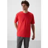 Fiesta Pamuklu Kalın Yüzeyi Dokulu Oversize Fit Baskılı Erkek T-Shirt - 88370